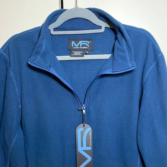 Blue 1/4 Zip Up Sweater with Classic Design - Picture 3 of 6
